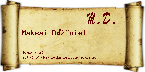 Maksai Dániel névjegykártya